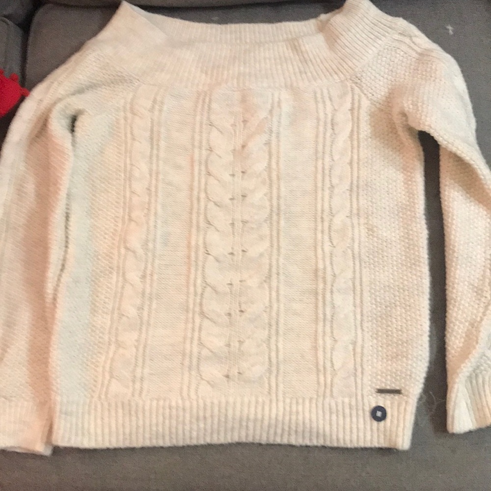 Off The Shoulder Cable Knit Sweater